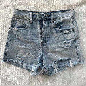 Pistola Light Wash High Rise Denim Cutoff Shorts, Size 25